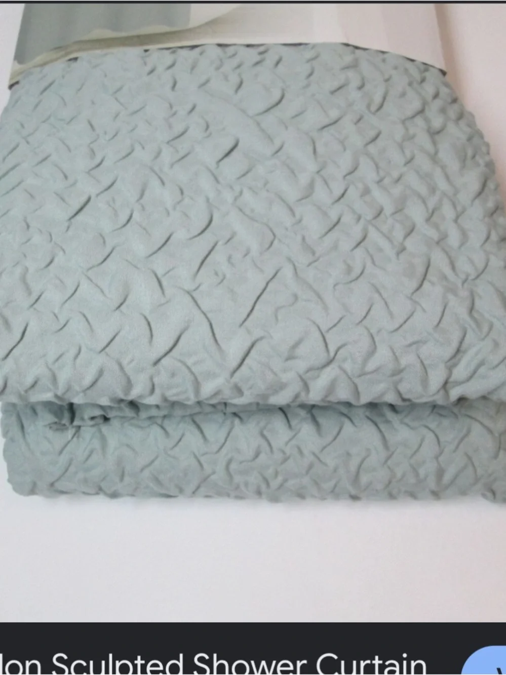 Textured Aqua Shower Curtain Sham - Soft Ruched Design